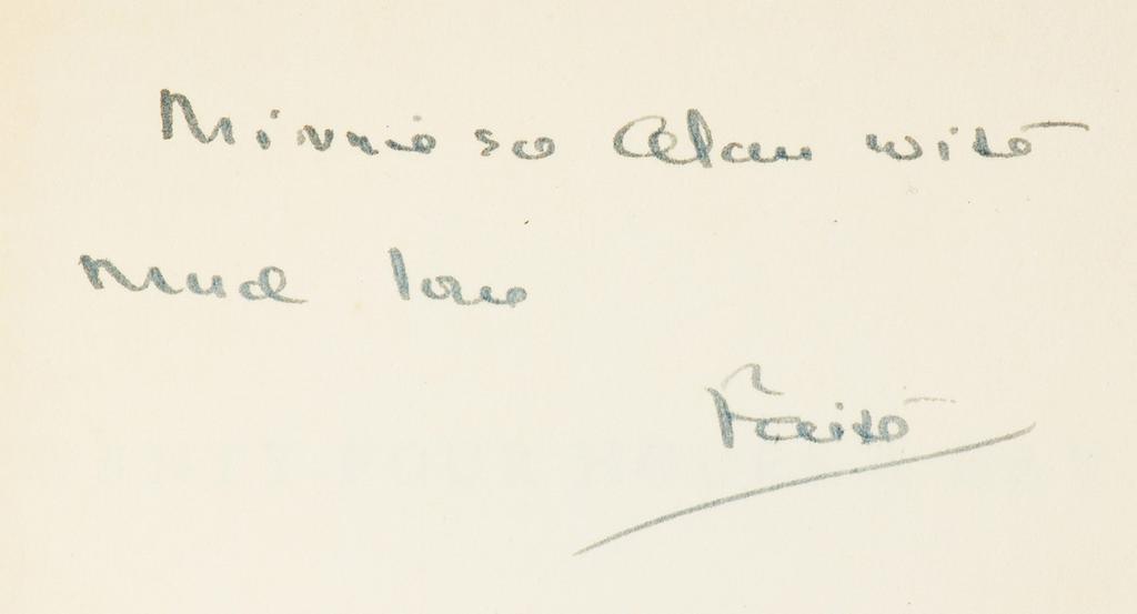 Inscribed by Baldwin on the front endpaper, to mystery writer Mignon Eberhart and her husband: Minnie and Alan with much love, Faith.