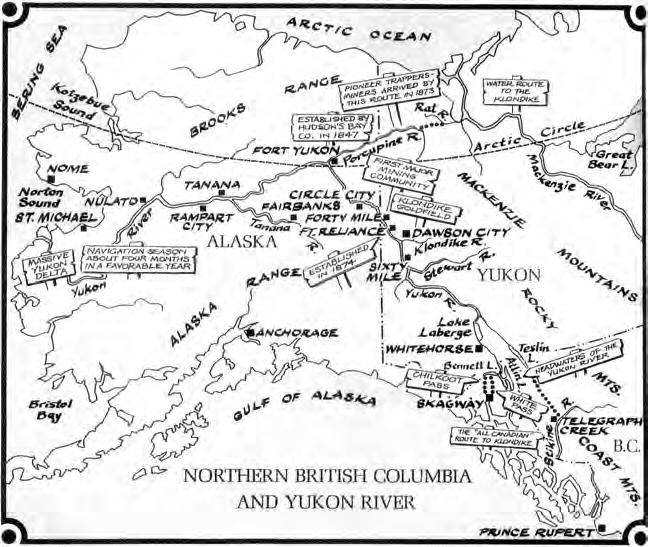 Yukon history & postal history 15 Figure 1. Map of northern British Columbia and the Yukon River lot, which duplicated many of the items in the auction.