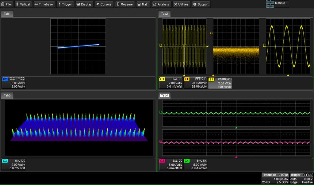 HDO8000 8-Channel High Definition Oscilloscope 3. Drag-and-drop descriptor boxes to place traces on the desired grids.