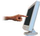 Touch-Screen An input/output device that input directly from the monitor, user touches words, graphical or symbols displayed on screen activate commands.