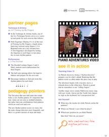 PRIMER TEACHER GUIDE The Teacher Guide features a unique, comprehensive DVD of model teaching for each piece in the Primer Lesson Book The videos feature