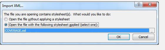 Figure 91. 4 When Excel tries to open the file it will ask you the import method to open the XML data file by this way: Figure 92. 5 You must choose the option in which a stylesheet is asked.