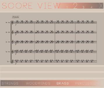 SCORE VIEW The phrases in Espressivo are represented by graphics instead of actual notations. However, clicking on the score icons shown here will access the original notation.
