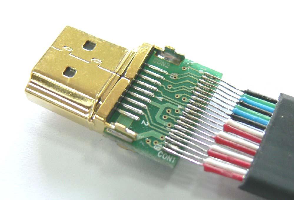 Construction Soldering SUNLINE HDMI cable is producing by auto soldering process.