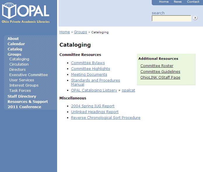 OPAL Cataloging