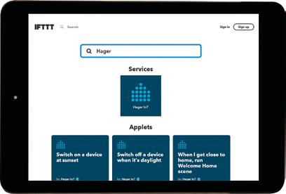03 Define IFTTT events Then connect the predetermined if/then functions to a scenario or KNX component from