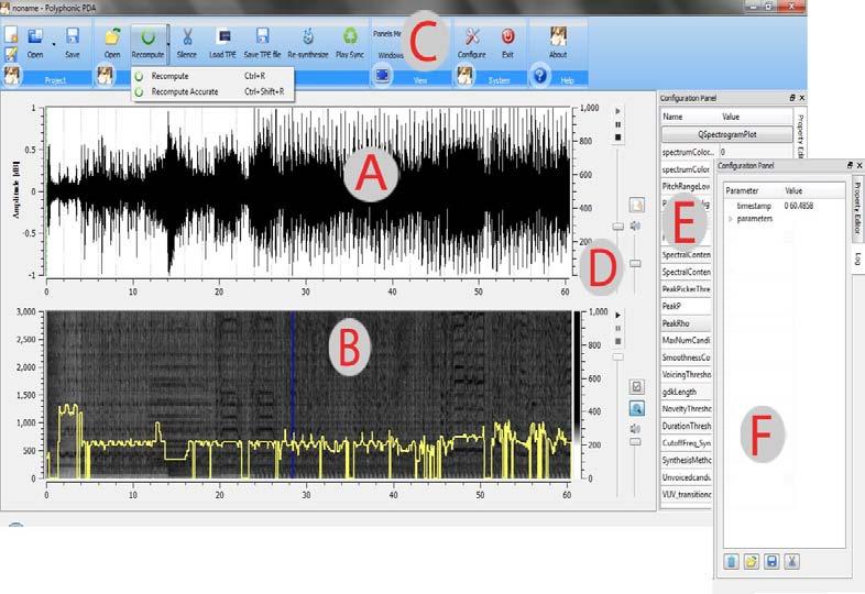 GRAPHICAL USER INTERFACE Design Salient features Melody extraction back-end Validation Visual: Spectrogram Aural: Re-synthesis Segmental parameter variation Easy non-vocal labeling Saving final