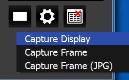 Frame Grab button provides options for capturing a frame of video for reference.