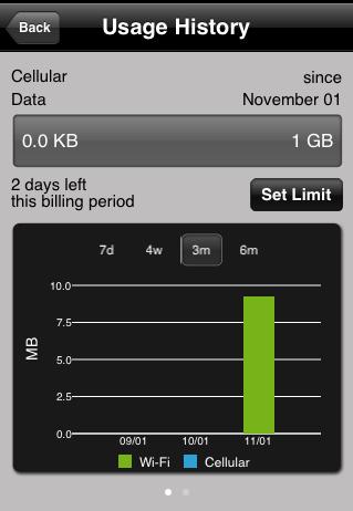 Using Open Mobile Usage Meter You can swipe between two Usage Meter screens.