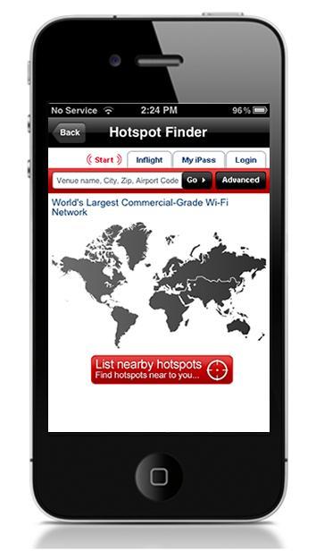 Using Open Mobile Hotspot Finder Open Mobile for ios includes a Hotspot Finder that enables you to locate ipass Wi-Fi hotspots anywhere in the world.