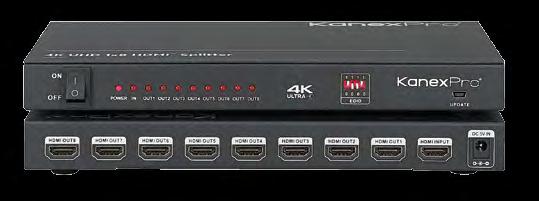 4K displays 4K@60Hz UHD, 1080p & 3D resolutions 4Kx2K @30Hz with 24bit RGB, YCBCR 4:4:4 & YCBCR 4:2:2 Distribute 4K HDMI video and audio signals to up