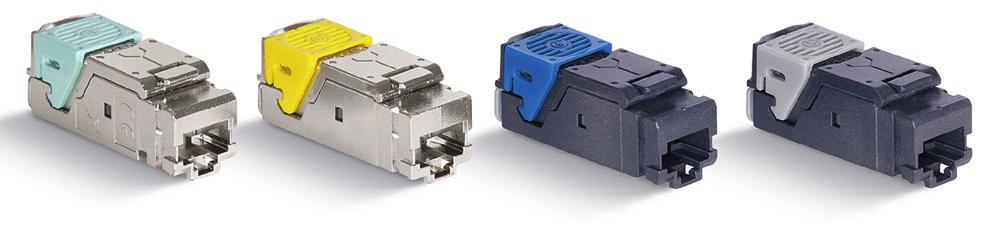 Copper system RJ 45 connectors Toolless connectors are available in all categories for fast installation both on patch panels and in the workstation.