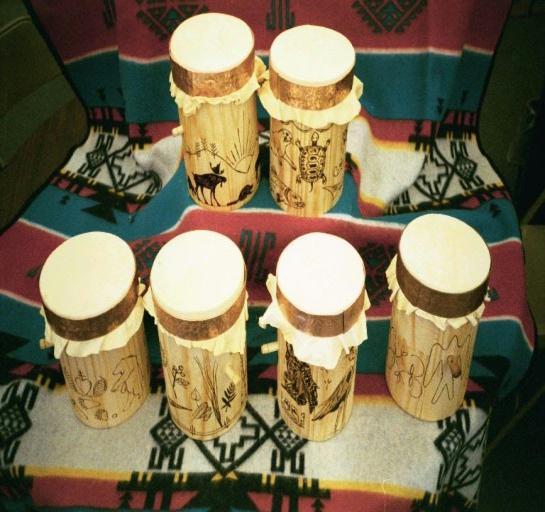 wooden frame Here are different types of drums made by different Native