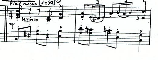 Ex 14: The opening bars of Variation 1 demonstrating the ornamental triplets