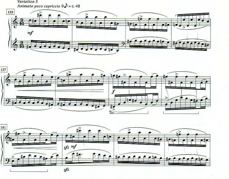Ex 20: Opening of Variation 3 (Polglase, 2005) The fourth variation is quite