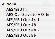 Slaving the 896mk3 to an AES/EBU device. For the 896mk3 s clock source, choose AES/EBU. AES/EBU input with rate conversion Master Slave Figure 4-15: Rate-converting AES/EBU input.