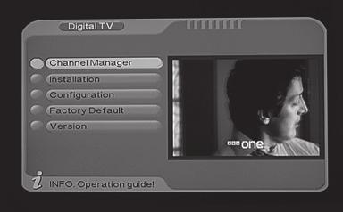 4.13 4.14 4.15 Digital TV Press the MENU (L) button to display the following screen. Use (05) to activate Digital TV options.