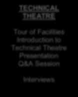 TECHNICAL THEATRE Tour of Facilities Introduction to Technical Theatre Presentation Q&A