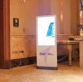 First Abu Dhabi Bank 42 inch free-standing digital kiosk with Samsung screen and USB / SD card