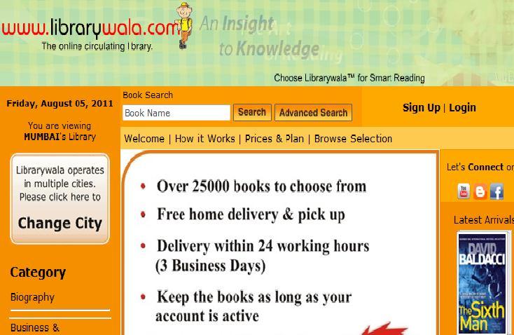 can use the Browse pages to go through hundreds of titles to find exactly the right book. In August 2007, Librarywala.