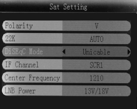Sat Setting Signal Find Tools SAT Manager TP Manager System Setup Press YZ key to move the cursor up or down in the menu interface,