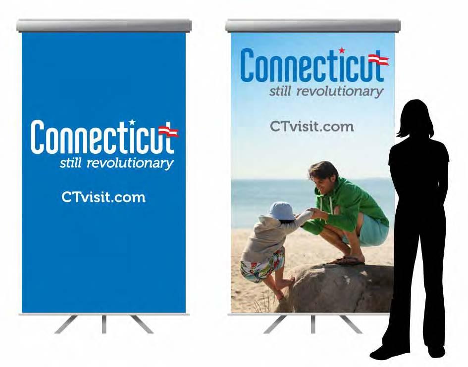 trade show materials 79 VERTICAL DISPLAY BANNER Vertical display banners can be created by using an image or a solid color background (white or blue).