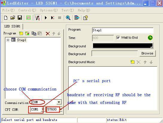Choose communication type: COM, as shown in image 21-5 in