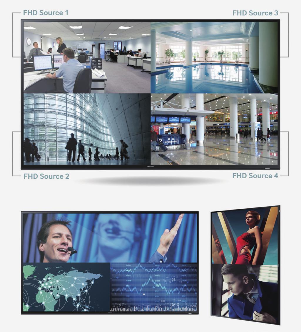 Combine vivid, lifelike display with flexible commercial features Attract customers and improve brand identity with UHD lifelike images and picture quality QMD Series delivers four times the FHD
