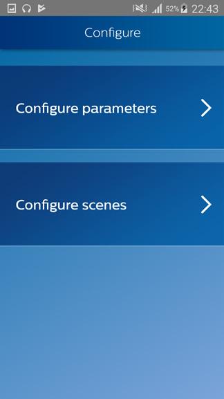 Configure parameters and scenes Configure parameters 1.