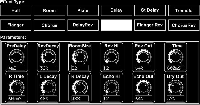 Delay Rev Here we have combined Delay and Room reverb, so that a single device can provide a variety of delay settings, plus add just the right type and amount of reverb to the selected signal.