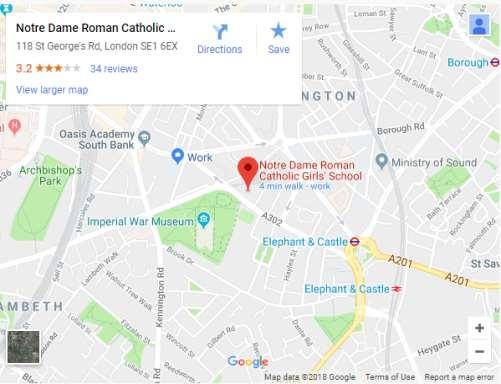 VENUE Notre Dame Roman Catholic Girls School 118 St George's Rd, London SE1 6EX Underground