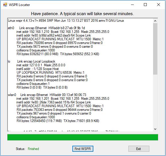 Locate the rpi IP Address 1. Working from your PC, download WSPR Executables (zip file) from the web site (WsprWithoutTears.com), unzip the zip file, and extract the program WSPR_Locate.