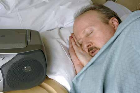 Bob Listening to talk radio helps Bob get his mind off of his tinnitus at night»