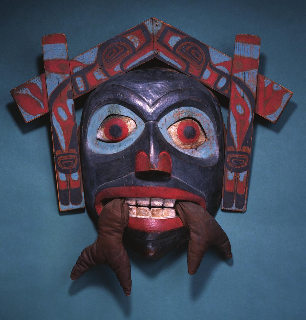 Fig..10 Mask. Haida peoples, British Columbia, Canada. 19 th century. Wood, graphite, paint, fabric, metal.