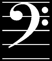 Bass Clef sign used to denote F on the staff used in writing music for low instruments
