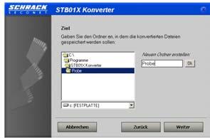 The available STB 01X files will appear in the right hand list once the source folder has been selected. Select the files in the file list that are to be converted.