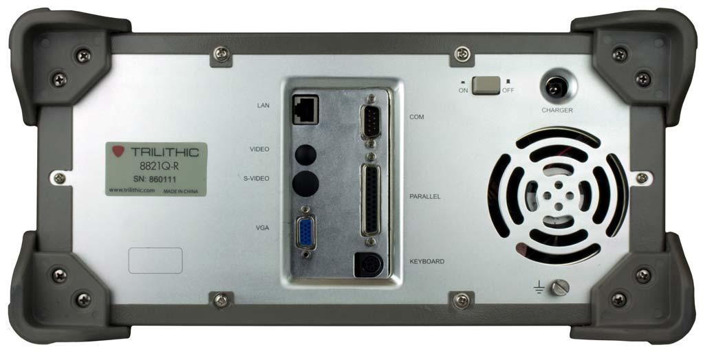 Rear Panel 1. Tag Model information and serial number 2. LAN - RJ-45 Ethernet port for PC communication 3. VIDEO Not Used 4. S-VIDEO Not Used 5. VGA Not Used 6. COM Not Used 7.