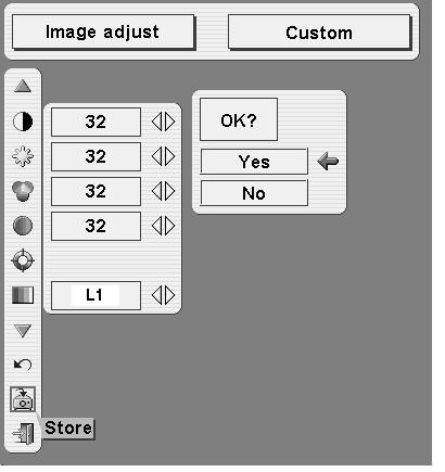 PICTURE IMAGE Color temp. Press either POINT LEFT button or POINT RIGHT button to Color temp. level that you want to select.