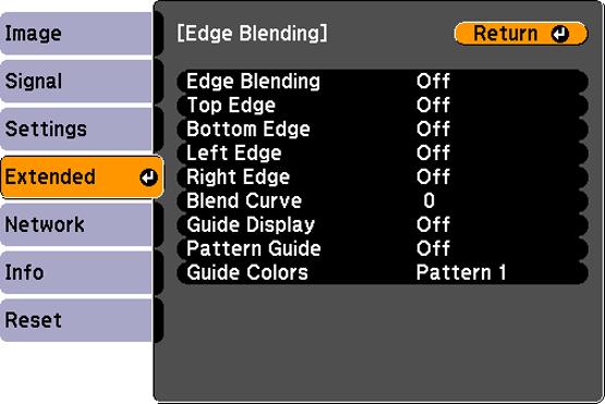 Blending the Image Edges You can use the projector's Edge Blending feature to create a seamless image from multiple