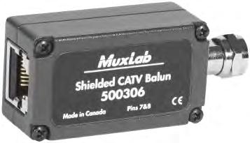 Used in pairs, the CATV Balun II allows broadband CATV equipment to be integrated into structured cabling systems thereby allowing CATV equipment to be moved or added to any convenient modular wall