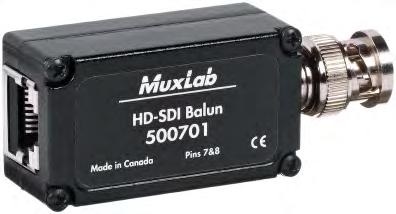 6G-SDI / 3G-SDI / HD-SDI Baluns & Extenders HD-SDI Balun Part # 500701/500701-2PK The HD-SDI Balun allows one HD-SDI signal to be transmitted up to 150ft (45m) via Cat5e/6 cable at HD resolution in a