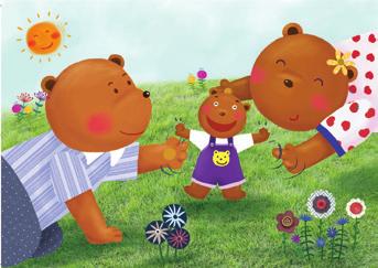 - Bear Hugs Q. Where are Baby Bear and Mama Bear? A. They are in the garden. Q. What do you think Baby Bear wants from Mama Bear?