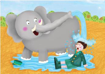 Retelling Cards Level -B Answer Keys - Washing the Elephant Q. What is the man doing? A. He is washing the elephant s trunk.