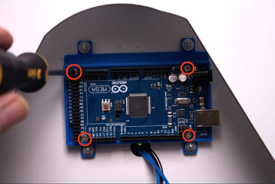 Step 14 (Electronic Unit) Mount the Arduino MEGA 2560 R3 board using four 2.