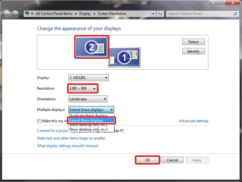 Enabling the Second Monitor in Windows Vista/7 1. Right-click on the desktop and then select Screen Resolution. 2.