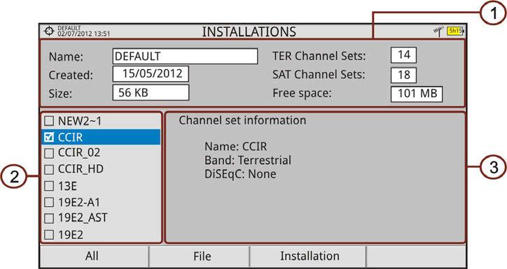 2 There are the following options: Load : It loads the selected installation.