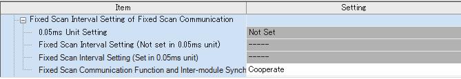 6.2 Multiple CPU Settings Set when coordinating the inter-module to the multiple CPU system function's fixed scan communication cycle.