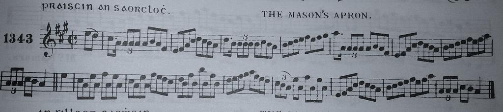 Figure 5: A transcription of The Mason s Apron (O Neill and O Neill 1903, #1343).