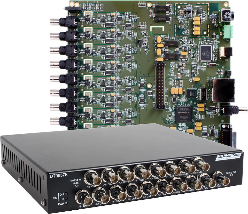 DT9857E Dynamic Signal Analyzer for Sound and Vibration Analysis Expandable to 64 Channels The DT9857E is a high accuracy dynamic signal acquisition module for noise, vibration, and acoustic