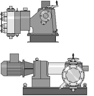 2.8 Orlita MH Hydraulic Diaphragm Metering Pumps Pump type Plunger Ø Stroke Volume Capacity max. (theo.) in l/h at strokes/min (50 Hz) Max.